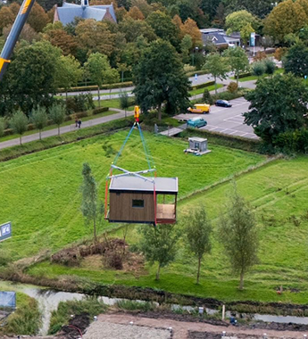 Hijskraan met Skaeve Huse