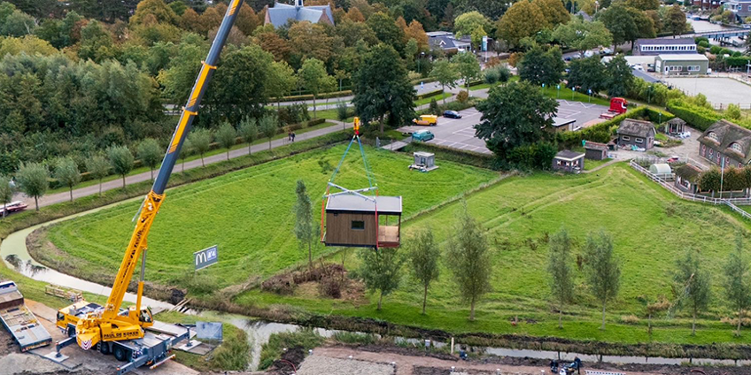 Hijskraan met Skaeve Huse